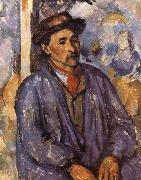 Paul Cezanne farmers wearing a blue jacket oil painting artist